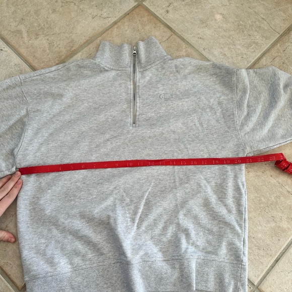 Grey Champion Oversized Three Quarter Zip Crew Neck - Picture 5 of 8